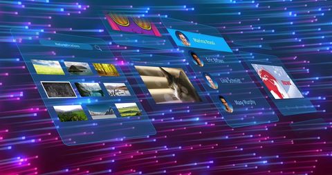futuristic social media interface with digital profiles - Download Free Stock Images Pikwizard.com