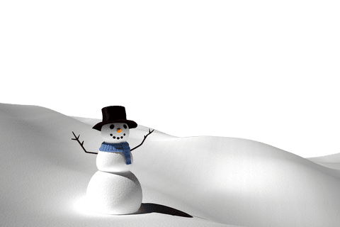 Festive Snowman with Blue Scarf on Transparent Background
