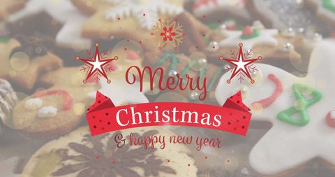 Festive Christmas and New Year Greetings with Cookies - Download Free Stock Images Pikwizard.com