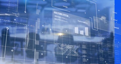 Digital Data Processing in a Futuristic Office Environment - Download Free Stock Images Pikwizard.com