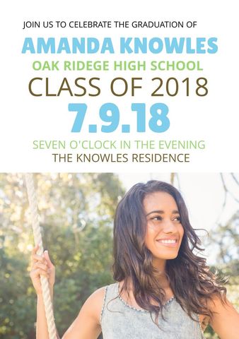 Joyful graduate swinging for festive celebration invitation