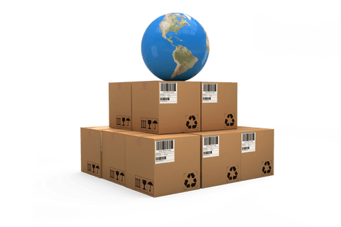 globe on cardboard boxes representing global commerce on transparent background - Download Free Stock Videos Pikwizard.com