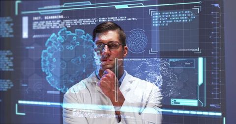 Scientist Analyzing COVID-19 Data on Digital Interface - Download Free Stock Images Pikwizard.com