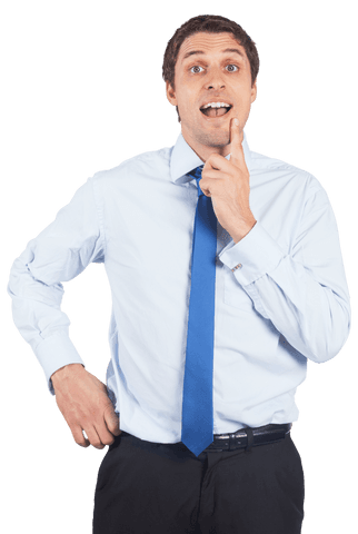Confident Businessman in White Shirt with Blue Tie Transparent Background - Download Free Stock Videos Pikwizard.com