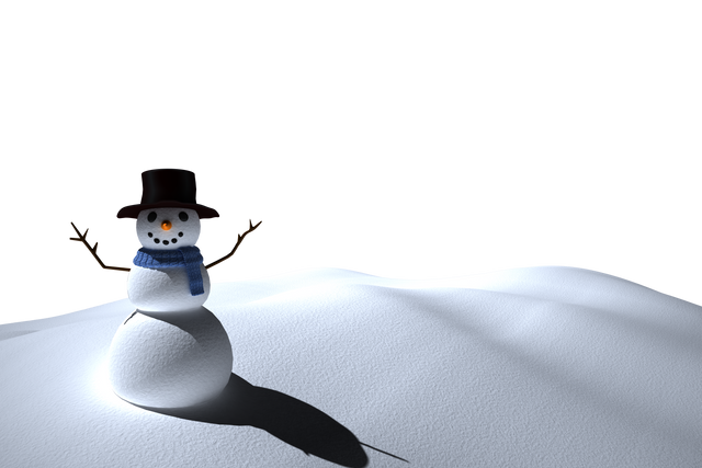 Cheerful Snowman in Winter Landscape with Transparent Background - Download Free Stock Videos Pikwizard.com