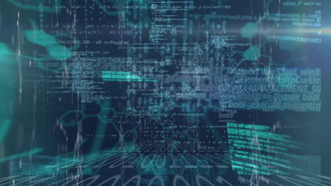 Futuristic Data Streams and Digital Code with Fearures