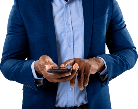 Transparent Overlay of Businessman Using Smartphone - Download Free Stock Videos Pikwizard.com