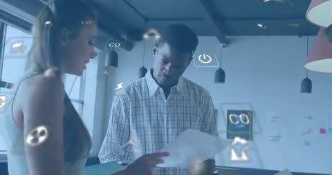 Colleagues Utilizing AR Technology for Sustainable Data Analysis