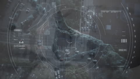 Digital Data Overlay on City Landscape Conceptual Animation