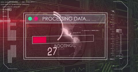 Global Data Processing Interface with Technology Elements - Download Free Stock Images Pikwizard.com