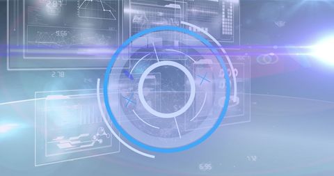 Futuristic Tech Interface with Data Graphics and Processing Circle - Download Free Stock Images Pikwizard.com