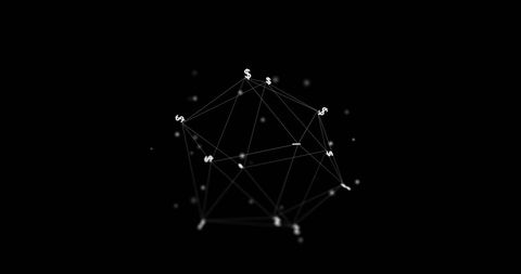 Digital Network with Connected Currency Symbols