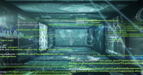 Digital Network with Code Overlay Illustration - Download Free Stock Images Pikwizard.com