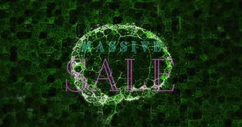 Neon digital abstract background with massive sale promotion