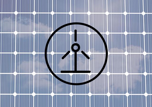 Wind Power Energy Symbol on Solar Panel Background - Download Free Stock Photos Pikwizard.com