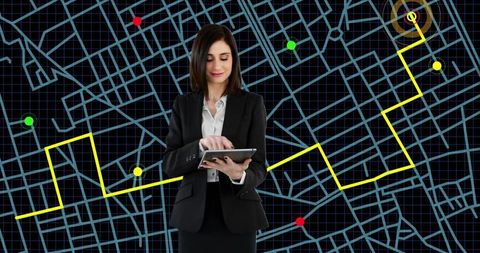 confident businesswoman using tablet for digital navigation technology - Download Free Stock Images Pikwizard.com