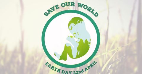 Earth Day Save Our World Design with Baby in Globe