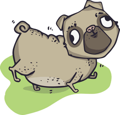 Adorable Cartoon Pug on Grass - Transparent Background Design - Download Free Stock Videos Pikwizard.com