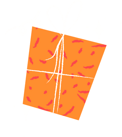 transparent floating orange gift box with white bow and sparkles - Download Free Stock Videos Pikwizard.com