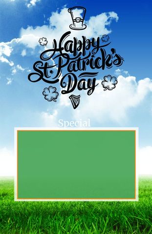 Joyful St. Patrick's Day Template with Green Field and Sky - Download Free Stock Templates Pikwizard.com