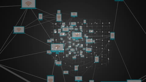 Digital Network Connections with Wi-Fi Interface Icons
