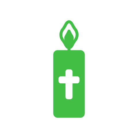 illustration of green candle with cross on transparent background - Download Free Stock Videos Pikwizard.com