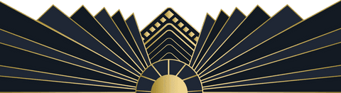 Luxury Geometric Sunburst Art Deco Design on Transparent Background