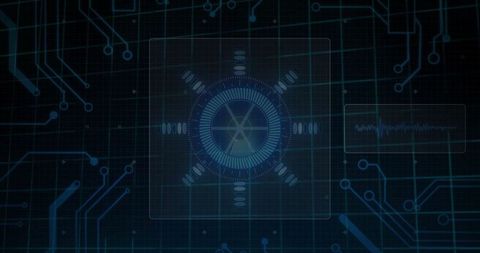Digital Interface with Data Processing and Scope Scanning Elements - Download Free Stock Images Pikwizard.com