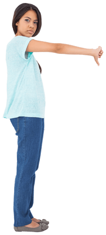 transparent disappointed woman giving thumbs down gesture - Download Free Stock Videos Pikwizard.com