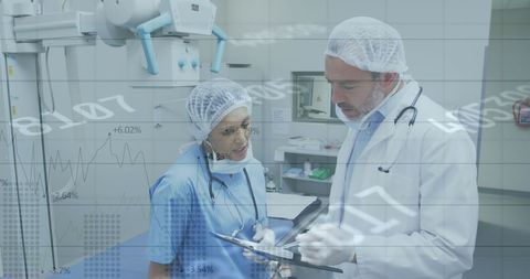 Doctors Collaborating on Digital Health Data Analysis in Hospital