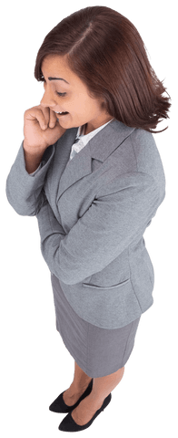 Smiling Businesswoman with Bob on Transparent Background