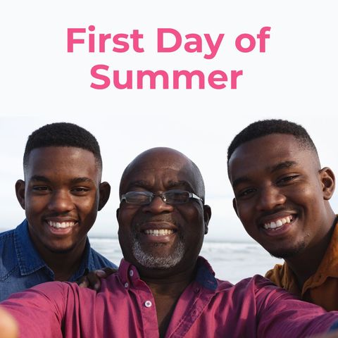Smiling african american family enjoying first day of summer