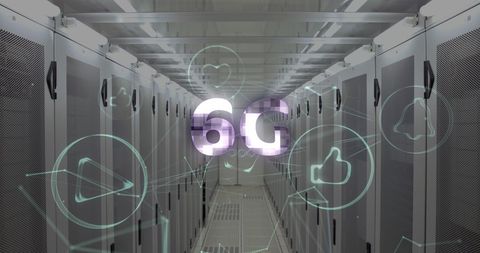 Futuristic 6G Network in High-tech Server Room - Download Free Stock Images Pikwizard.com