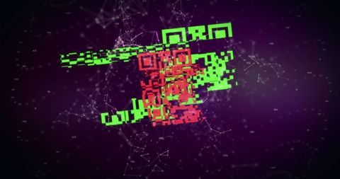 Dynamic QR Code Scanning with Digital Data Arrays and Network - Download Free Stock Images Pikwizard.com
