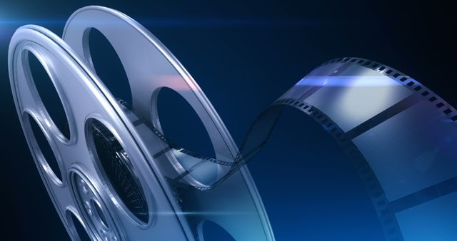 Historic Film Reel Unfolding in Cinematic Background - Download Free Stock Images Pikwizard.com