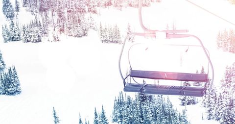 Empty Ski Lift Chair Above Snowy Mountain Landscape - Download Free Stock Images Pikwizard.com