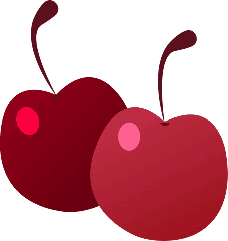Transparent pair of minimalist vector cherries