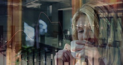 Financial Markets Technology Analytics With Relaxed Businesswoman - Download Free Stock Images Pikwizard.com