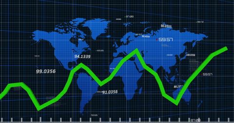 Global Data Processing with Digital Graphical Interface - Download Free Stock Images Pikwizard.com
