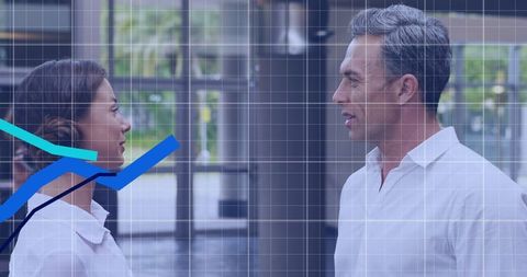 Business Communication with Digital Interface Overlay