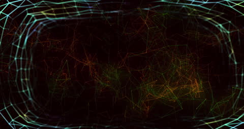 Abstract Digital Network of Colorful Light Lines