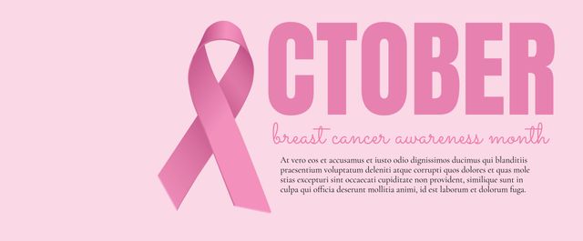 Breast Cancer Awareness Month Pink Ribbon Symbol on Pink Background - Download Free Stock Templates Pikwizard.com