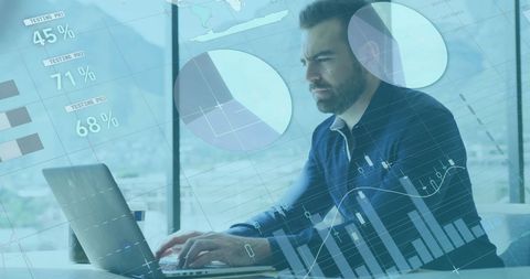 Businessman Analyzing Financial Data with Technology Disruption - Download Free Stock Images Pikwizard.com