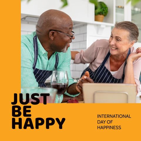 Cheerful Senior Couple Celebrating International Day of Happiness