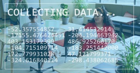 Digital Interface Concept with Team Meeting and Data Overlay - Download Free Stock Images Pikwizard.com