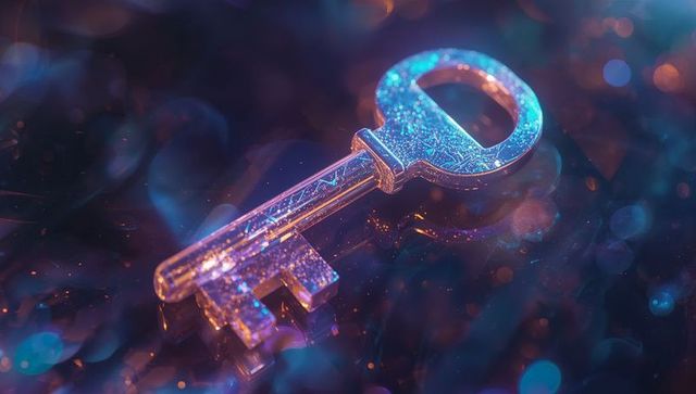 Elegant Ornate Key Depicted Amidst Luminous Abstract Glow