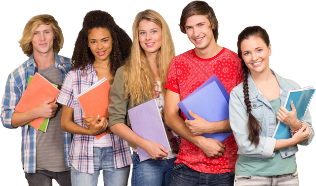 Group of Happy College Students Holding Books on Transparent Background - Download Free Stock Videos Pikwizard.com