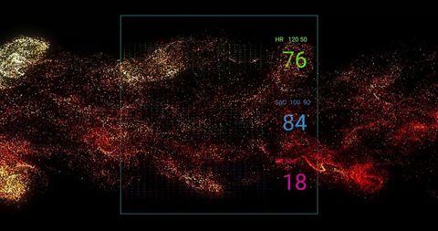 Futuristic Digital Health Monitoring Display with Vibrant Data Visualization