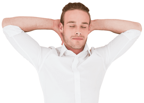transparent image of relaxed man with hands behind head - Download Free Stock Videos Pikwizard.com