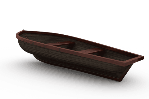 Wooden Boat Vector on Transparent Background for Design Projects